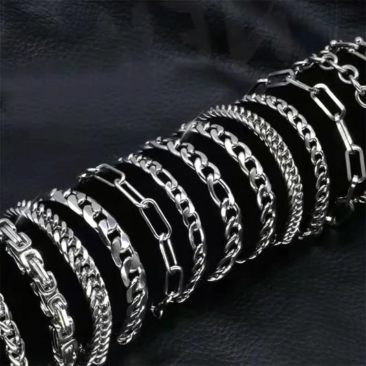 316L Stainless Steel Cuban Chain Bracelet for Men Women